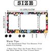 Personalized License Plate Frame Hippie Flower License Plate Frame 2 Pcs Stainless Steel License Plate Cover For Men Women For Car Decoration Size