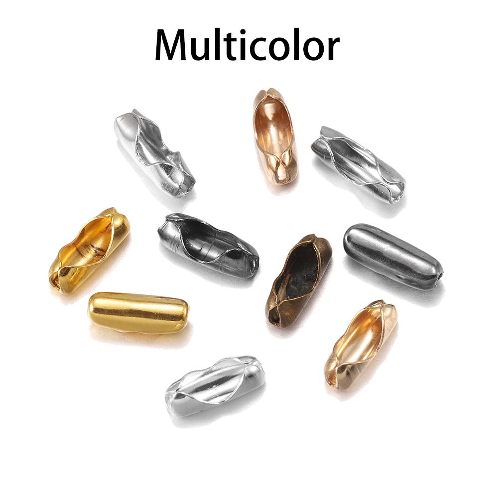 200 Pcs/lot 1.5/2.0/2.4/3.2 Mm Ball Chain Connectors Clasps Gold For DIY Bracelet Necklace Bead Chain Jewelry Making