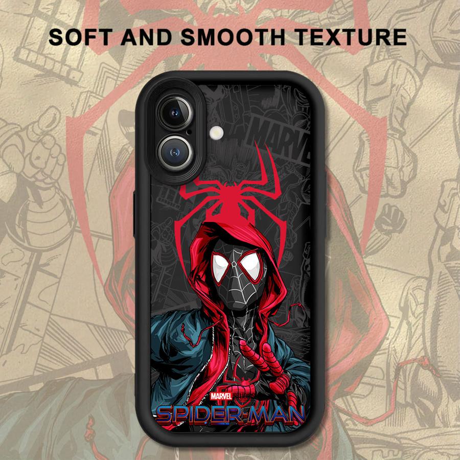 Мягкий чехол для телефона iPhone 15 16 14 Plus XR XS Max 13 12 11 Pro Max 17 Air 16e Marvel Милые Человеки-Пауки