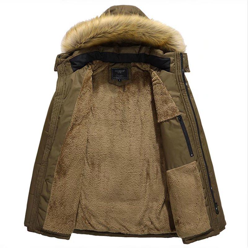 Winter Men's Cotton-padded Jacket Mid-length Coat European and American Men's Jackets Loose Plus Size Cotton Clothing