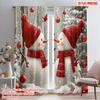 2pcs,2D Plane Printing Curtains Cute Snowmen Winter Christmas Scene (3) Versatile Fabric (without Rod) Decorations Outdoor