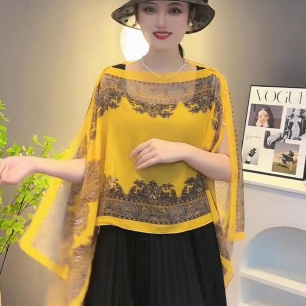 Sun Protection Shawl Chiffon Muffler Scarf Comfortable Sunscreen Shawl Wrap Spring Summer Autumn