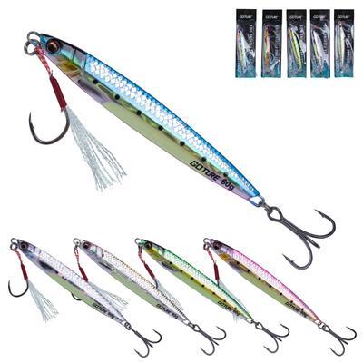 GOTURE Металлический джиг с тройным металлическим джигом Джиг Сабики 5 крючков, Набор, Приманка, Цвета, 60г, 11.5см