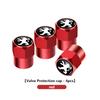 4pcs Car Aluminum Tire Wheel Valve Caps Universal Accessories For Peugeot GTLine 308 508 5008 3008 406 607 RCZ 301 208 GT