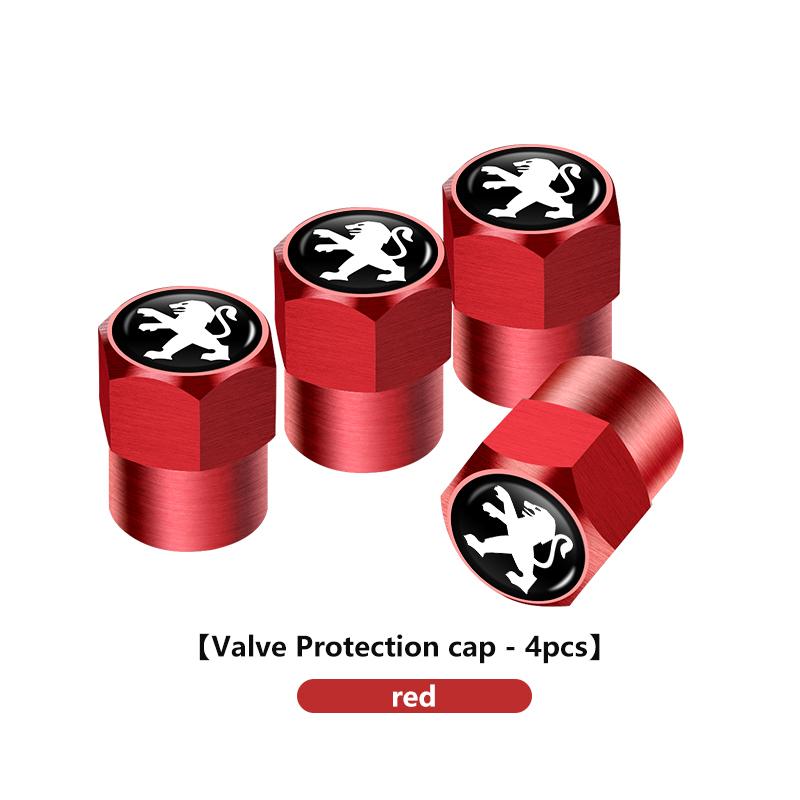 4pcs Car Aluminum Tire Wheel Valve Caps Universal Accessories For Peugeot GTLine 308 508 5008 3008 406 607 RCZ 301 208 GT