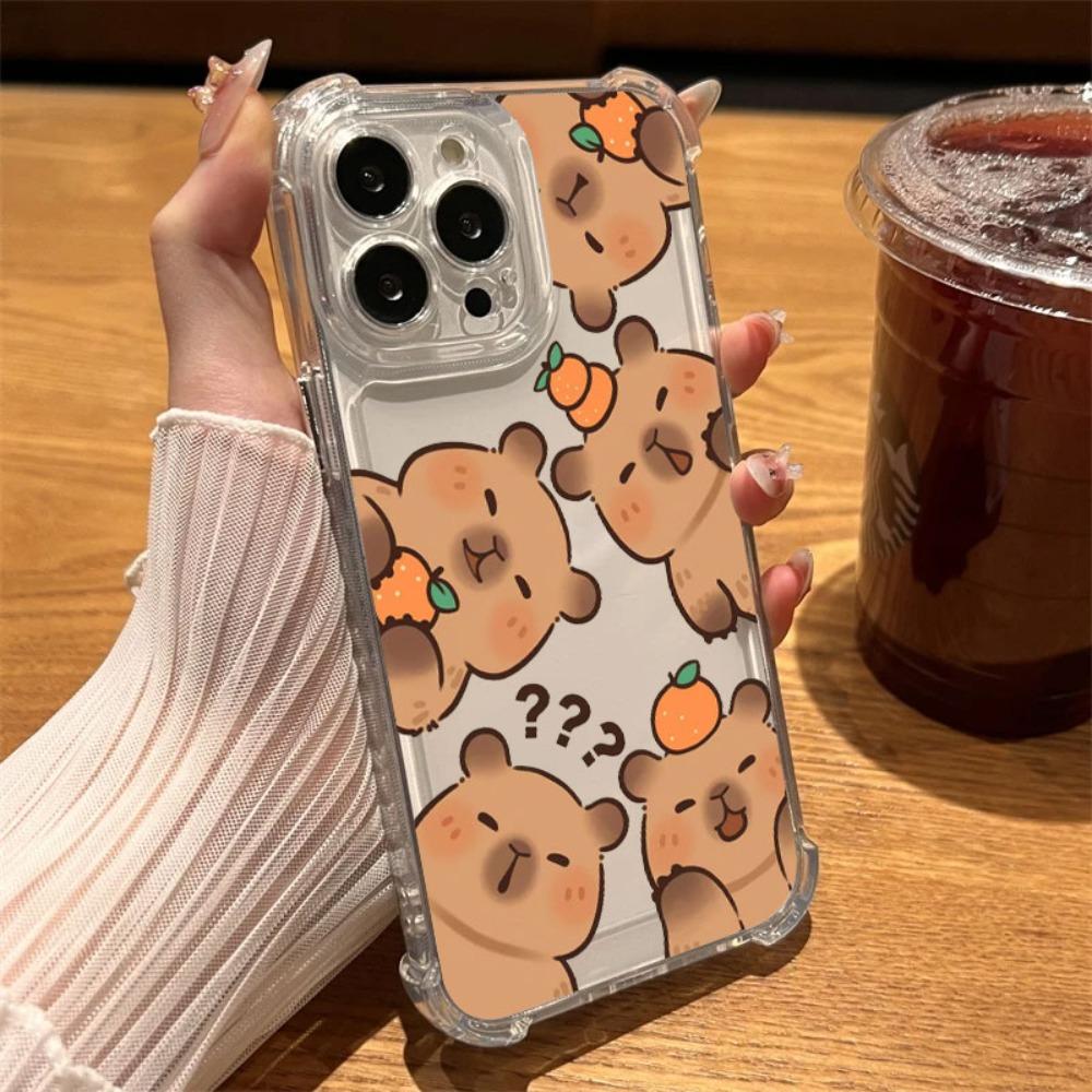 Capybara Cartoon Animal Phone Case For Samsung Galaxy S25 S24 S23 S22 S21 S20 Edge FE Ultra Plus 4G 5G Anti Fall Clear TPU Cover
