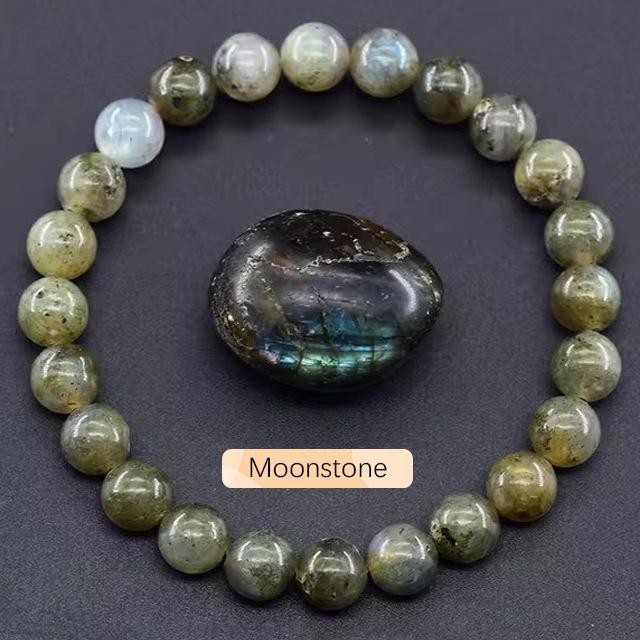 SHINE/TK 8mm Apatite & Sunstone Beaded Bracelet with Agate Crystal and Raw Stones