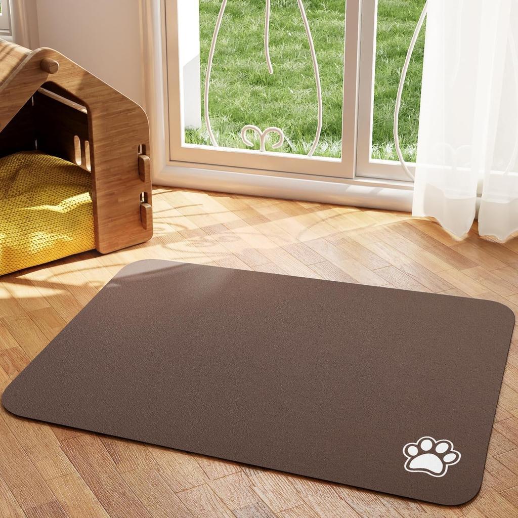 Pet Feeding Mat Absorbent Dog Cat Mat for Food and Water Easy To Clean Pet Placemats Quick Dry Dog Mat for Messy Drinkers