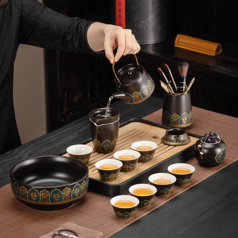 Высококлассный чайный сервиз Кунг-фу луч бытовой чайная чашка керамический чайник чайный поднос полный набор