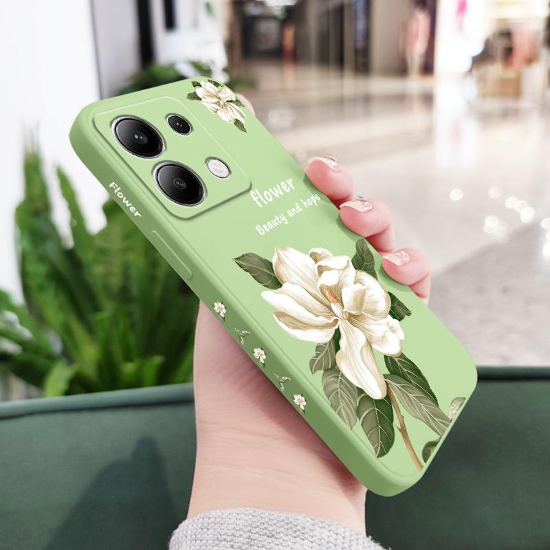 Чехол для телефона 'Цветы магнолии' для Xiaomi Redmi Note 13 12 12S 11 11S 10 10S 9 9S Pro Plus 4G 5G Жидкий силиконовый чехол
