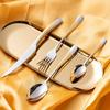 Fashion Golden Dinnerware Set 18/10 Stainless Steel Dinner Knife Fork Cutlery Set Service Silverware Flatware Drop Shipping Fork