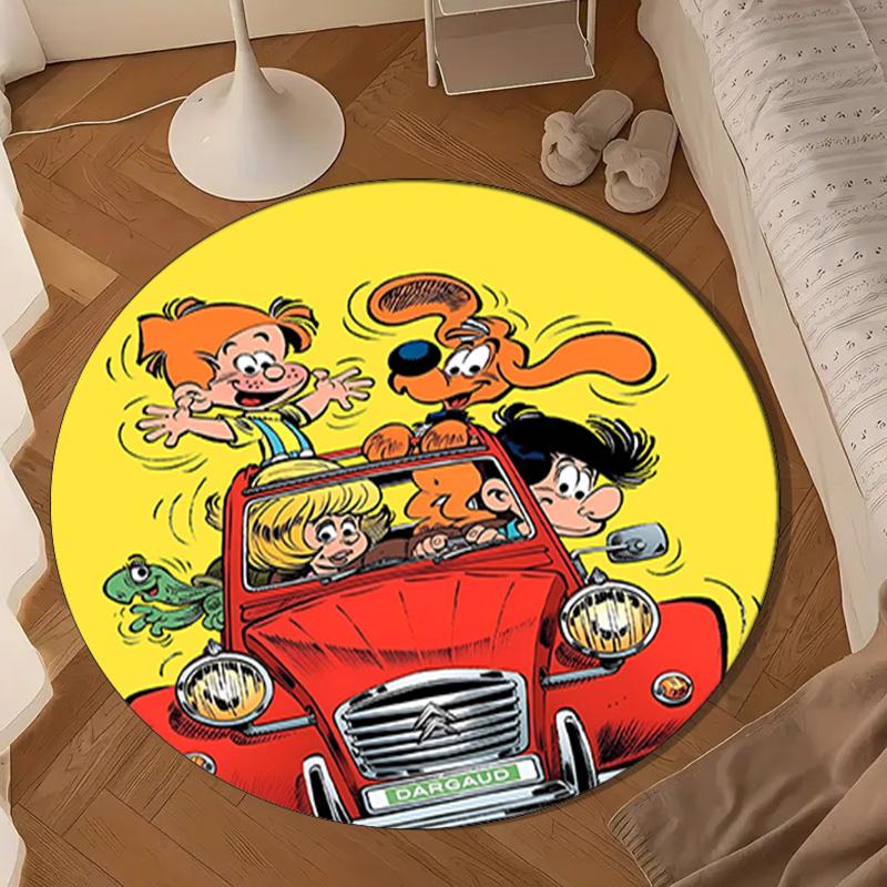 Dog Boule Round mat, Anti-slip Circle Carpet Chair rug For livingroom,Bedroom, doormat home decor Gift Christmas Gifts
