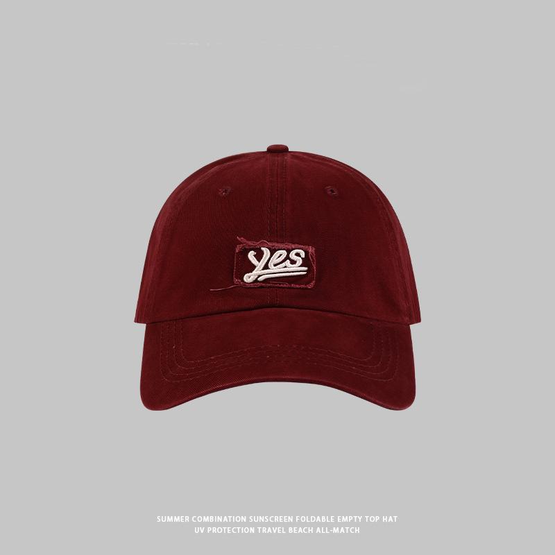 Выстиранная бейсболка с вышивкой и мягким верхом для женщин, осенняя новинка, универсальный солнцезащитный козырек, парная бейсболка
