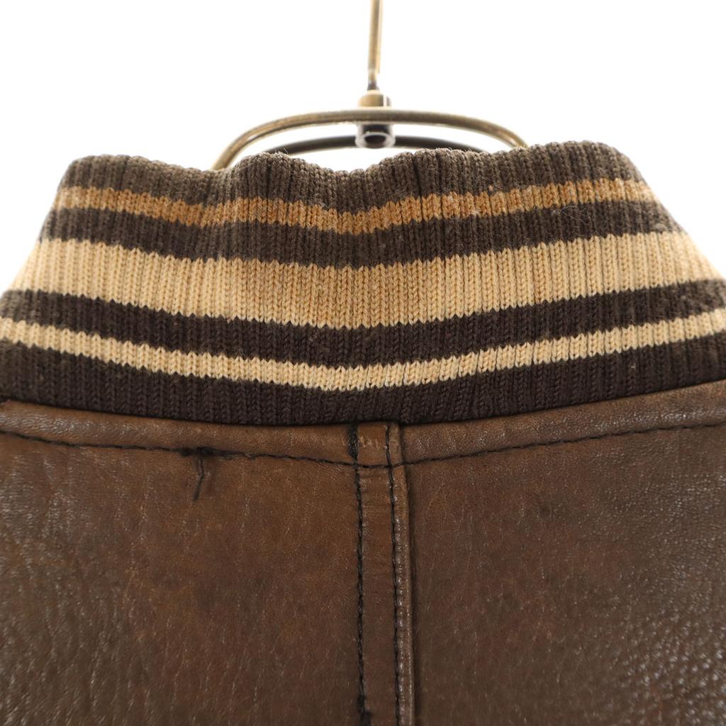 AVIREX 90-е Старая кожаная куртка S Коричневый Блузон Мужская Б/У