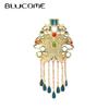 Quality Enamel Copper Brooch Retro Tassel Pins for Woman Man Suit Scarf Hijab Pins Gifts