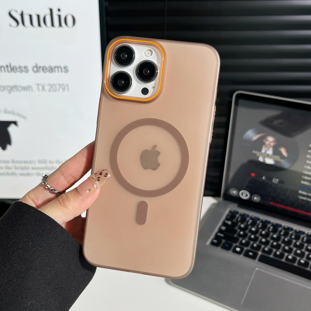 For IPhone 16 ProMax Matte Magnetic Protective Case for Apple 15 Pro Semi Transparent 16E Skin Feel Phone Case