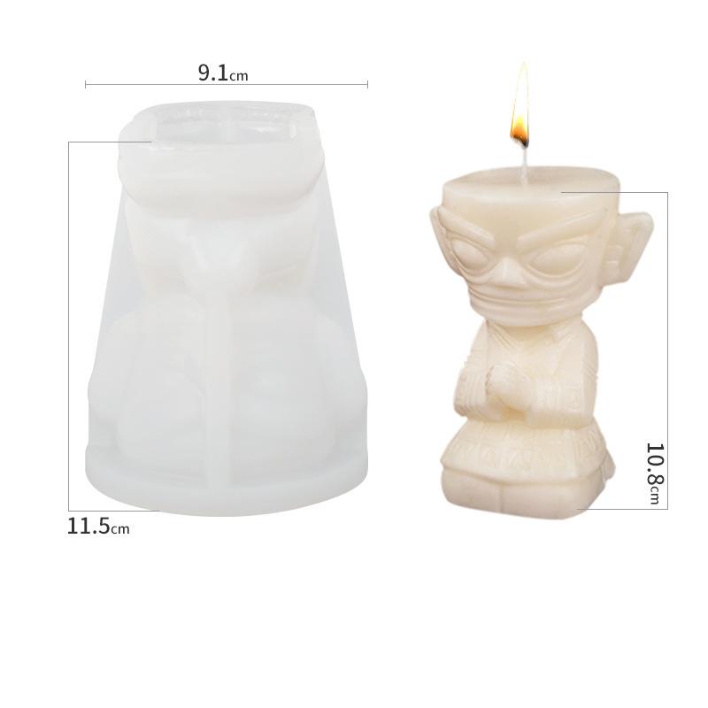 Giant Buddha Statue Silicone Mold Totem Diy Hand-Painted Gypsum Resin Bracket Candle Making Lotus Baking Mold Home Decoration