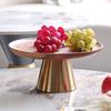 Light Luxury New Chinese Style Ornaments Simple Solid Wood Tall Fruit Tray Snack Tray Tea Pastry Dried Fruit Snack Plate Jewelry