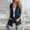 Autumn and Winter Women's Coat Solid Color Casual Single-breasted Hooded Jacket Commute Casual British Style Windbreaker