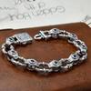 Модный мужской и женский браслет серебряного цвета с узором из ротанговой травы, ниша в стиле ретро-хип-хоп, властный стиль панк