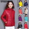Модное женское зимнее осеннее теплое пуховое легкое пальто с капюшоном, куртка, верхняя одежда