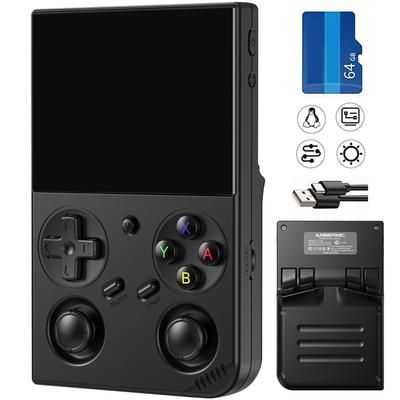 Портативная игровая консоль RG35XX Pro с Linux IPSOCA Полная вибрация и онлайн-игра по Wi-Fi PRO Система, Экран, Мотор, (RG35XX Черный)