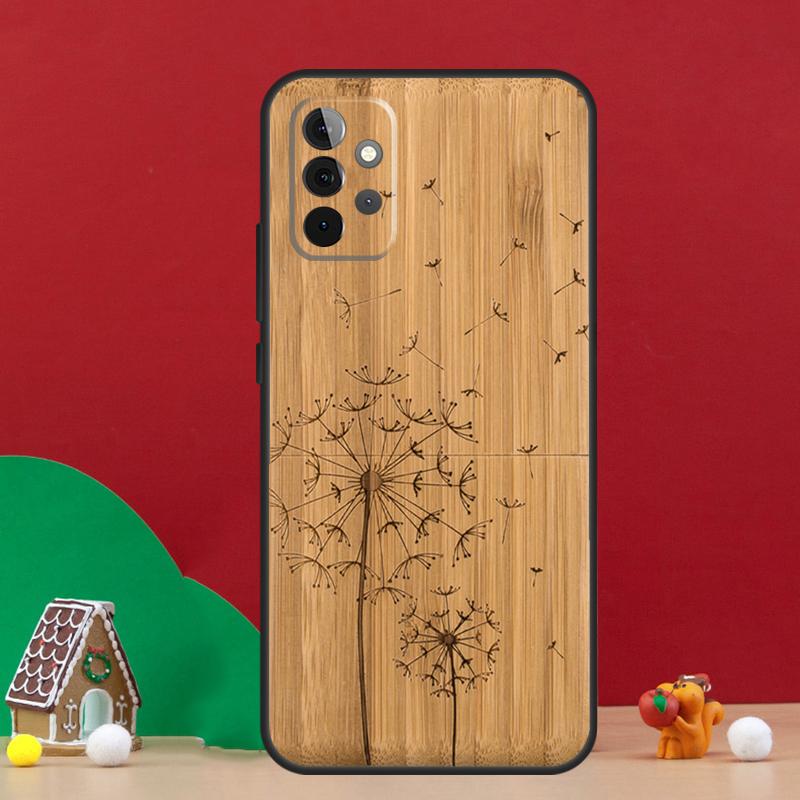 Чехол с принтом животных из натурального бамбука для Samsung Galaxy A55 A52 A32 A12 A33 A06 A16 A26 A36 A56 A15 A53 A13 A34 A54 A14 A17