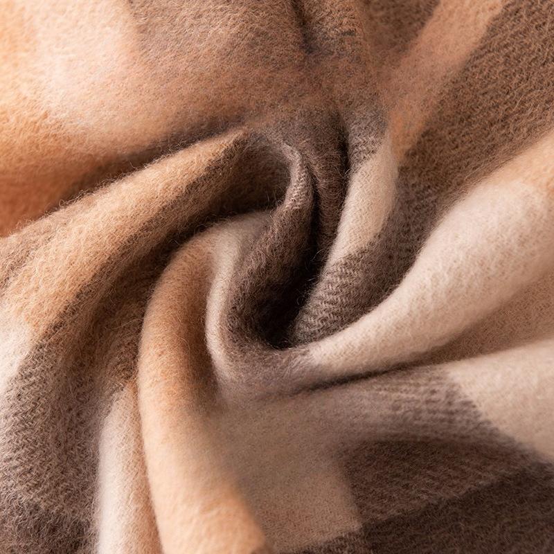 Wool Scarf Women's Winter New British Style Versatile High End Camel Scarf Autumn and Winter
