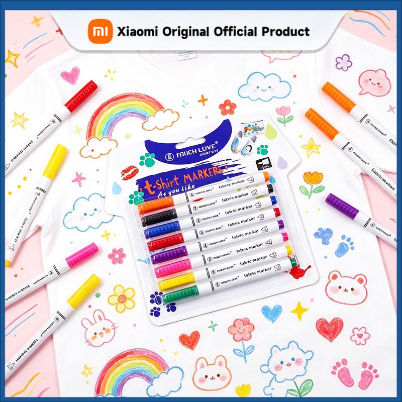 Xiaomi Набор из 8 цветных маркеров-красок для ткани Одежда Текстиль DIY Поделки Футболка Граффити Пигментные ручки Школьные и офисные принадлежности