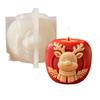 Christmas Reindeer Apple Candle Mold, 3D Silicone Soap Resin Mold for DIY Aromatherapy Wax Craft, Holiday Gift Making Tool