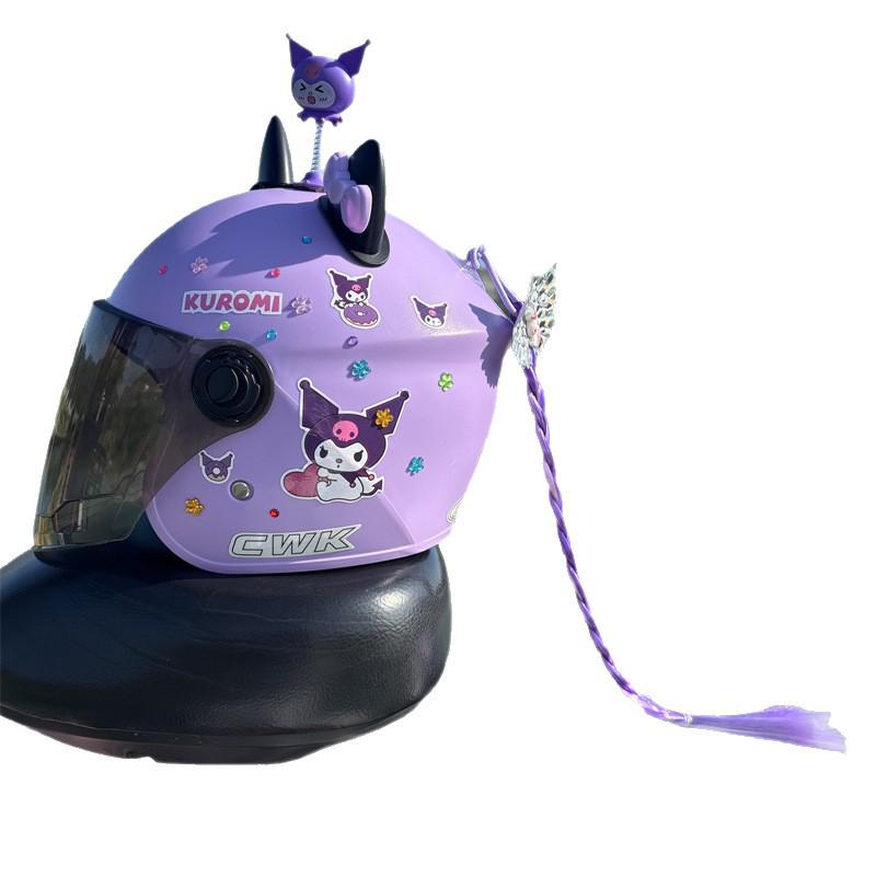 Сертифицированный 3C Шлем Kuromi для Девочек 1-12 Лет, Электросамокат, Осень/Зима, Теплый и Милый Дизайн
