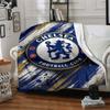 Chelsea Football Club Theme Printed Blanket - Perfect for Couch, Bed, Travel & Outdoor Use | Machine Washable, Cozy & Durable.