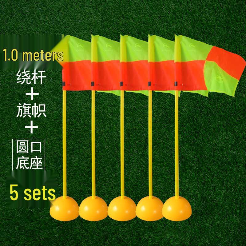 Corner Flag & Training Pole: Red/White for Sports & Dribbling Practice