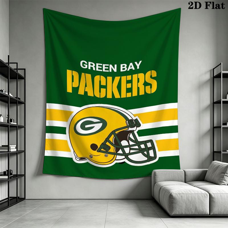 Green Bay Packers Wall Tapestry Aesthetic Wall Hanging Printed Fabric Blanket Decorative Tapestries for Bedroom Living Room Home Decor