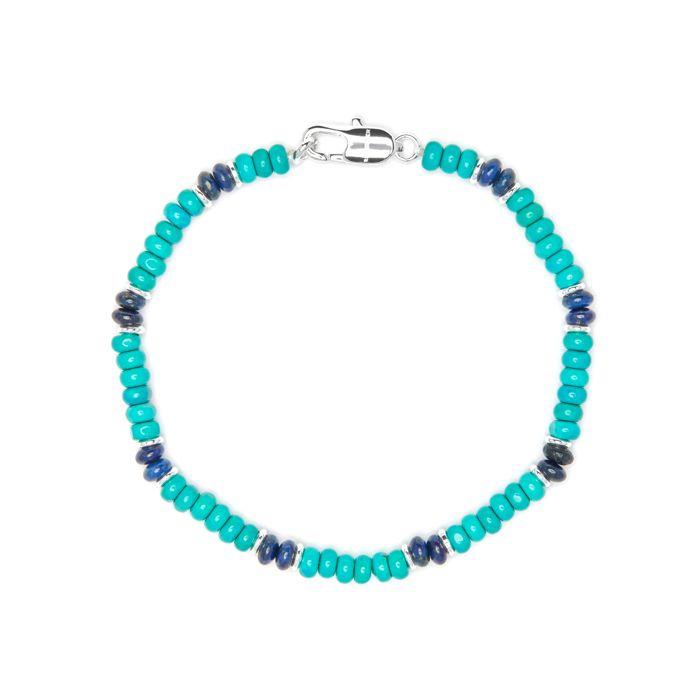 Bracelet - LUXENTER - Ipola - finition argentée - turquoise - 19 cm