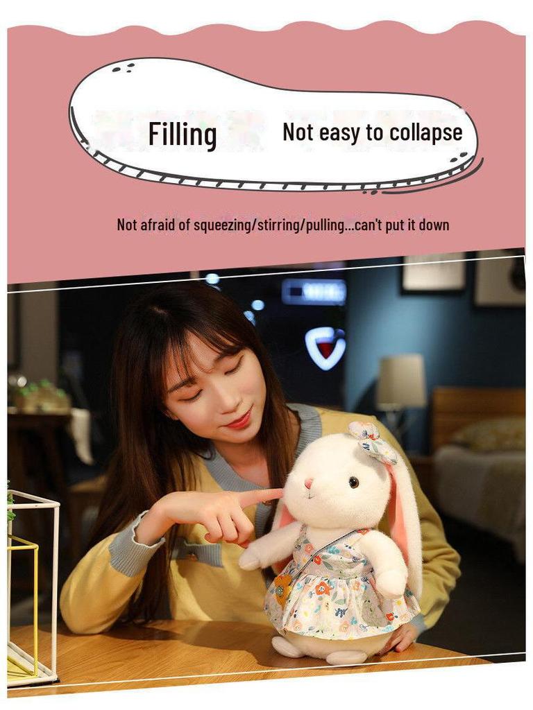 Очаровательная плюшевая кукла «Маленький белый кролик» — мягкая подушка для сна в подарок на день рождения девочки