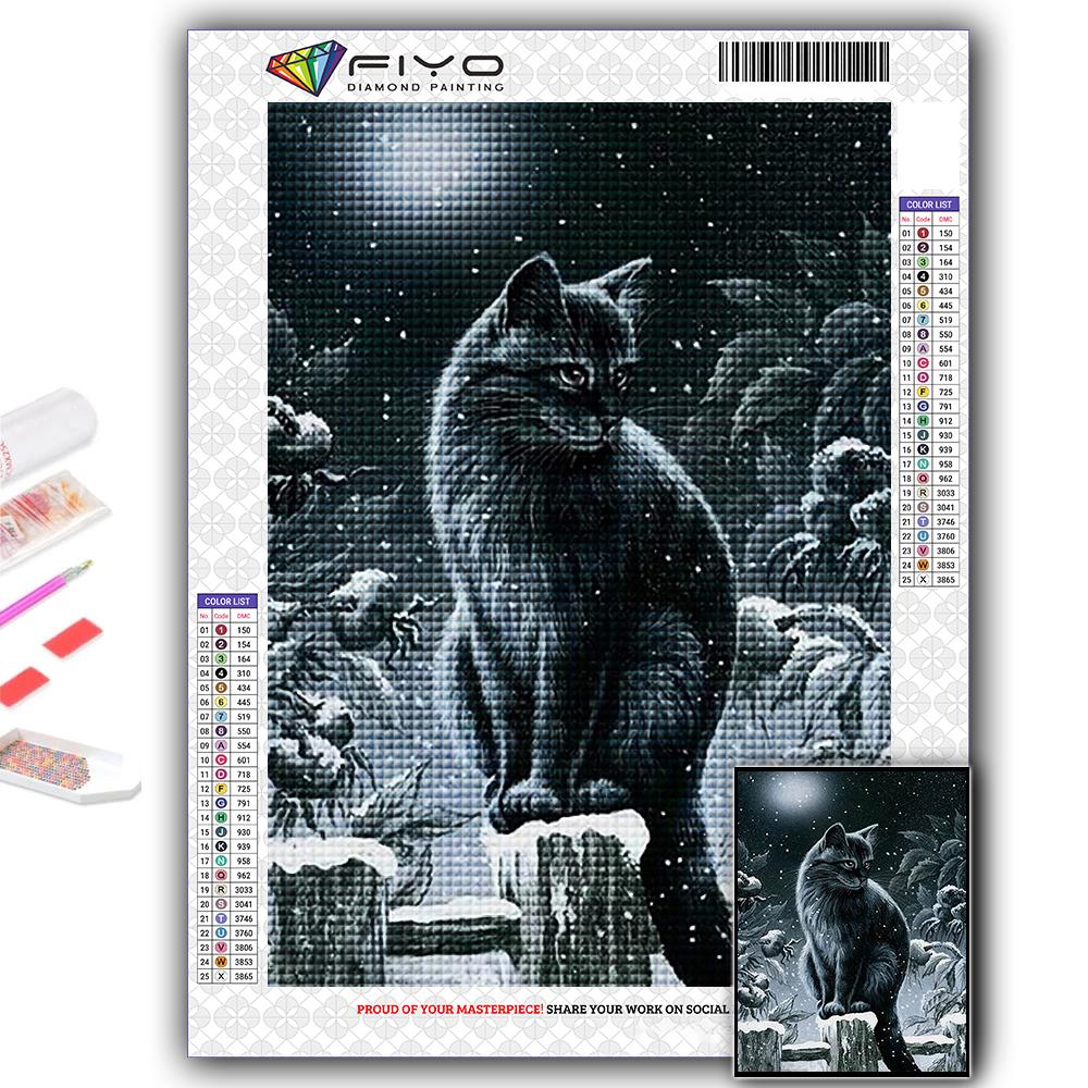 DIY 5D алмазная живопись Черный кот набор для вышивки крестом полная дрель вышивка мозаика художественная картина стразы подарок