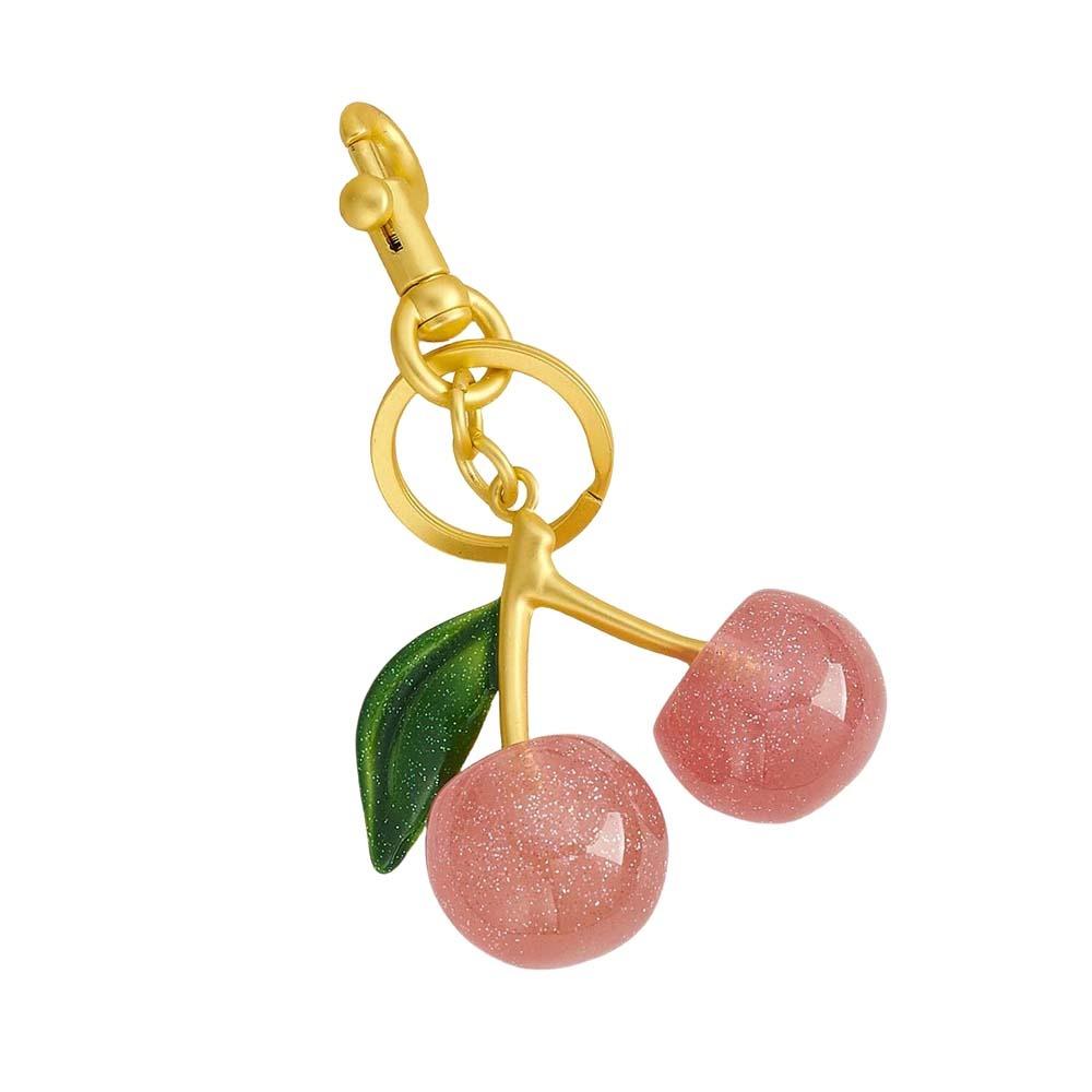 3D Crafts Cherry Keychain Ornaments Cherry Charms Fashion Car Keyring  Lady/Women