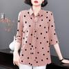 Polka Dot Shirt Women's Summer Short Sleeved Casual Shirt Mid Sleeved Top