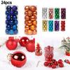 24PCS Wine Red Christmas Ball Ornaments for Tree Decoration and Parties