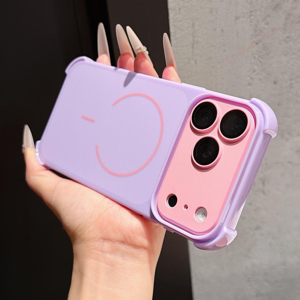 Роскошный Чехол для Телефона с Большими Окнами Для iPhone 17 11 12 13 14 15 16 17 Pro Max 17Pro Конфетный Цветной Ударопрочный Защитный Чехол