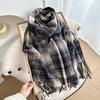 Atmosphere New Plaid Scarf Women's Winter Thickened Student Versatile Warm Cute Scarf