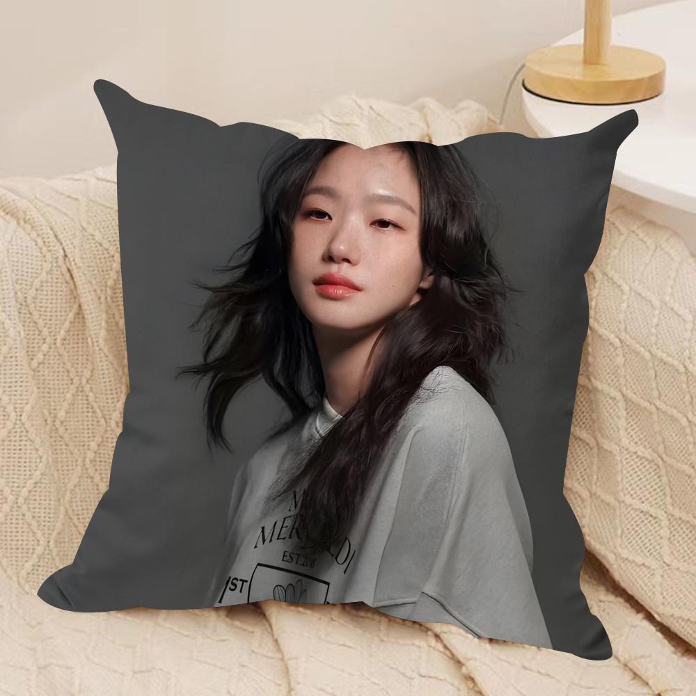 Kim Go Eun Cushion Cover Soft Plush Fabric DoubleSided Printed Sofa Cushion Cover for All Seasons Home Decor Gift
