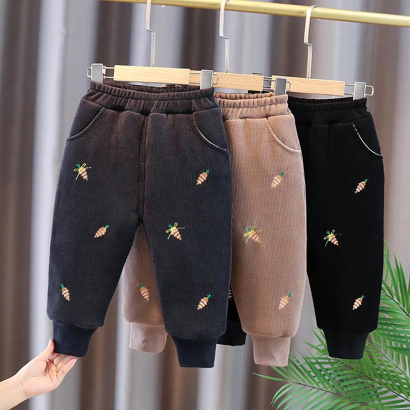 Детские брюки из утолщенного бархатного хлопка: Ультратеплая зимняя одежда для мальчиков и девочек