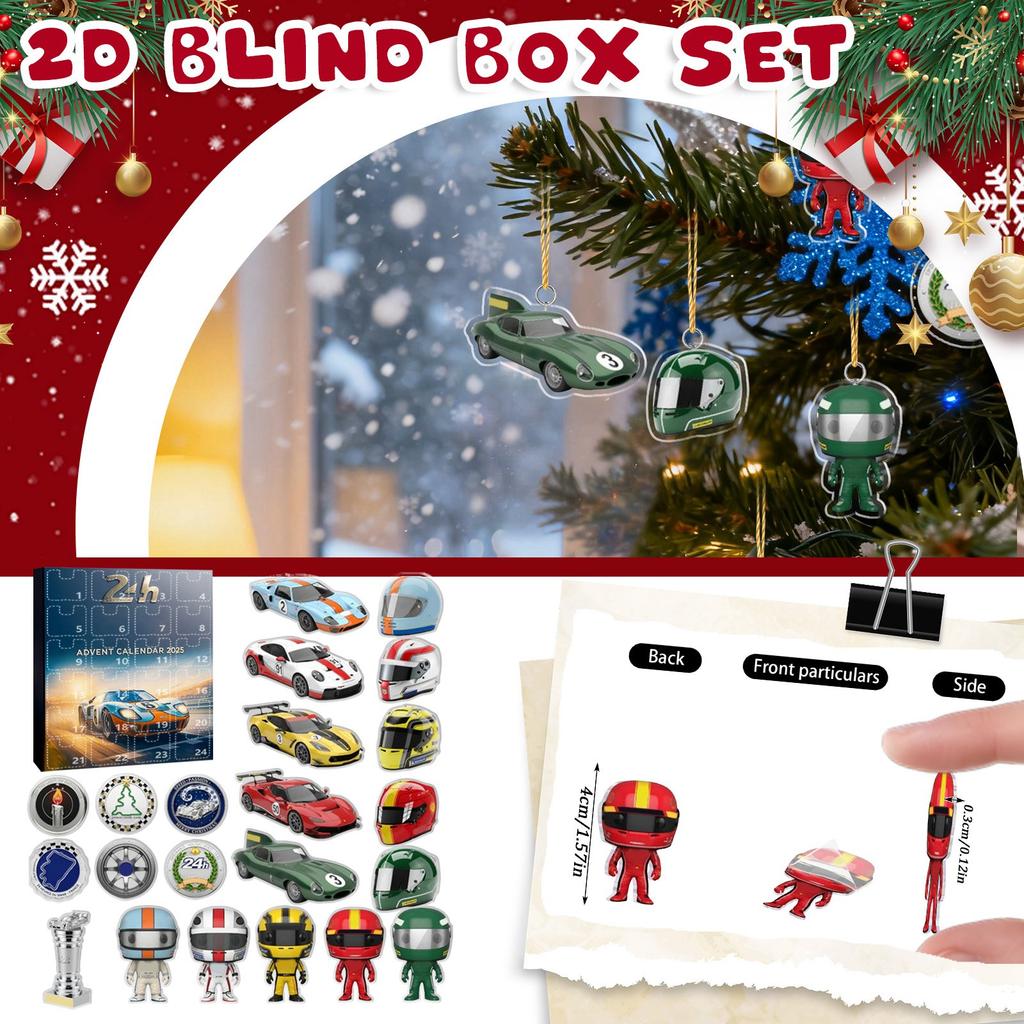 Рождественский адвент-календарь, 24-дневный адвент-календарь, праздничная коллекция для обратного отсчета, коробка-подвеска, подходит для рождественских подарков-сюрпризов