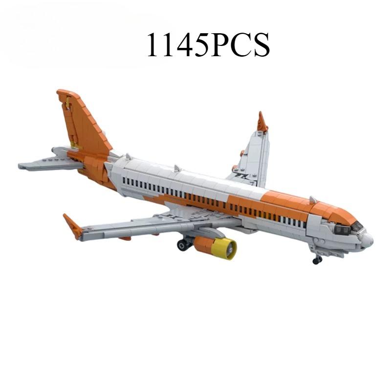Aircraft DIY Assembly Brick Aviation Series EasyJet Airbus A320 Airplane Model Building Block Modular Technology Toy Kids Friend