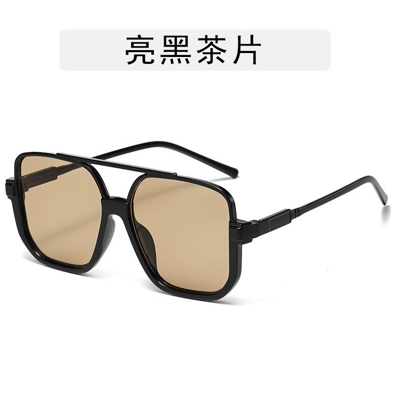 Korean Stylish Designer Sunglasses Woman Double Bridge Semi-rimless Women's Glasses Driving Travelling Men Sunglasses
