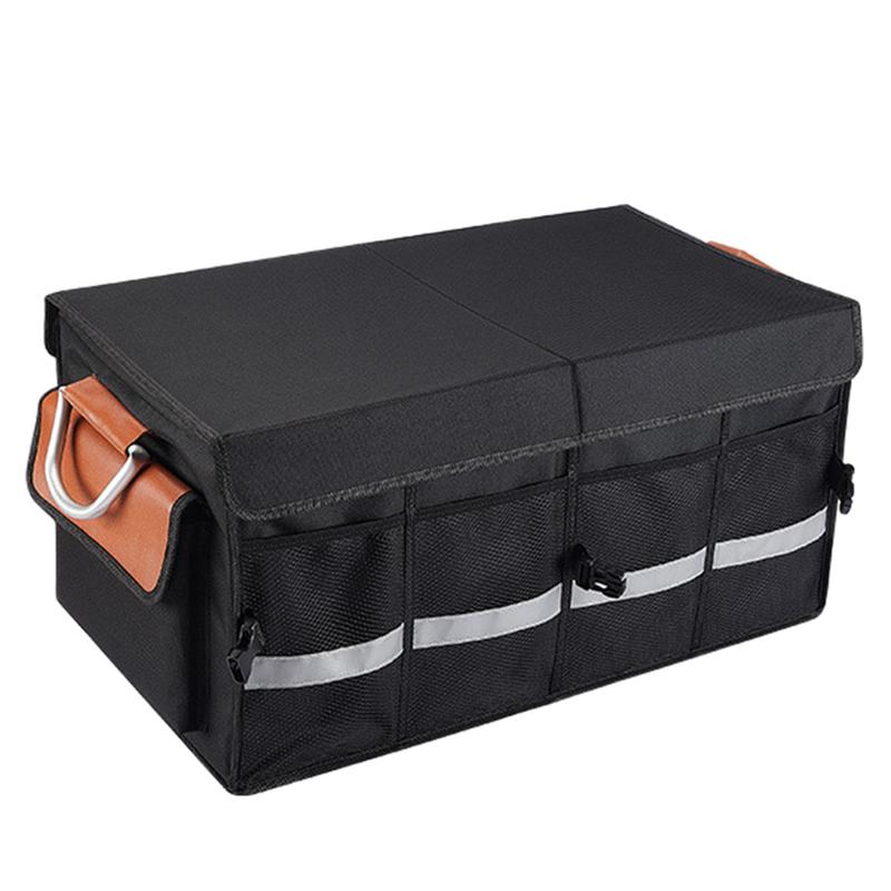 Органайзер для багажника автомобиля, многосекционный ящик для хранения в заднем багажнике автомобиля, складная сумка-органайзер для хранения вещей, принадлежности для салона автомобиля