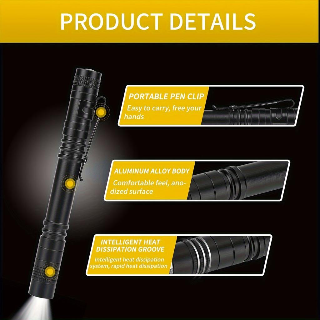 10 шт. Мини Портативный Светодиодный Фонарик-Ручка Супер Яркий Мастер Держит Фонарик Карманный Фонарик Кемпинг На Открытом Воздухе Аварийные Ситуации