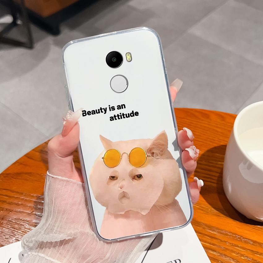 Чехол для Redmi 4 3 6 Pro 4A 4X 5A 5 Plus K90 Милый узор акулы и кошки Телефонные сумки Мягкий ультратонкий ТПУ силикон Противоскользящая оболочка для Redmi Прозрачная задняя крышка
